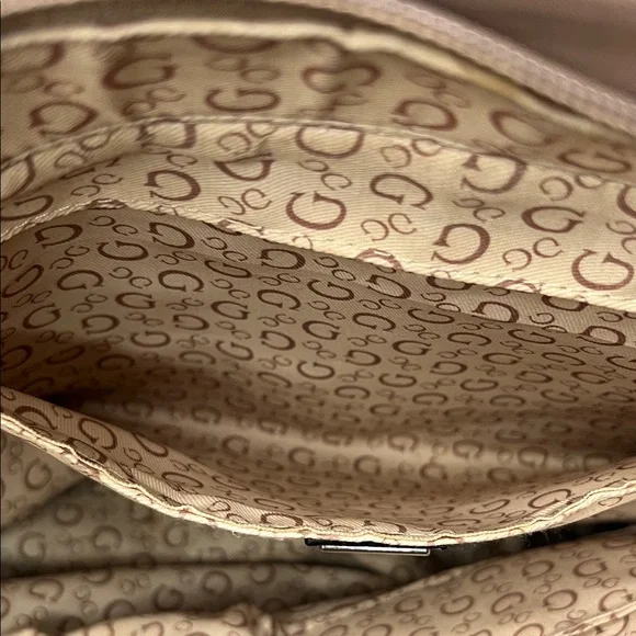 GUESS Quilted Taupe/Beige Leather-Look Tote - Picture 9 of 10